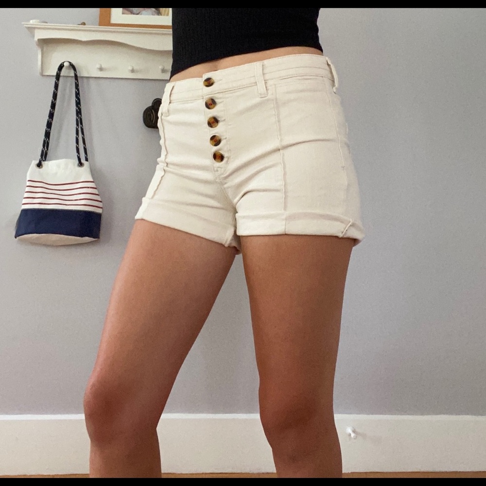 Pilcro high-rise boyfriend denim shorts